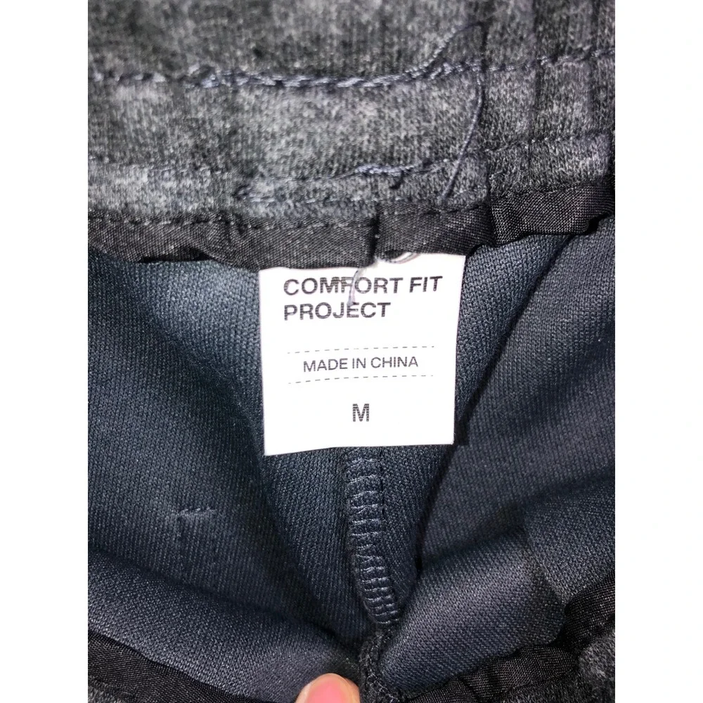 Comfort Fit Project Charcoal Gray Wide Leg Knit Trousers Mens Medium Pleated